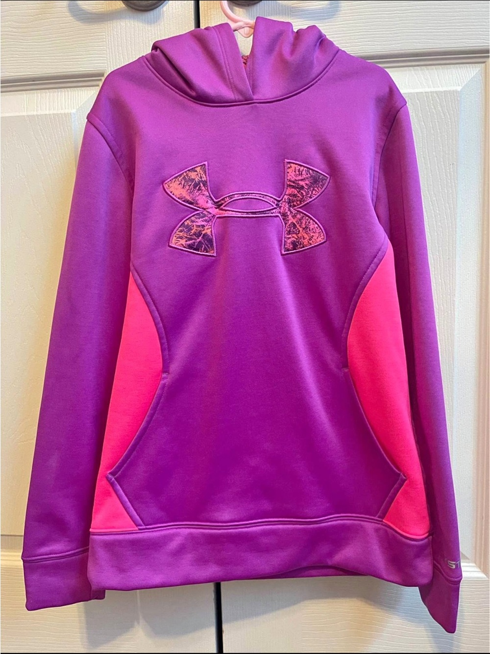 Under Armour Girls Purple & Pink Hooded Performance Sweatshirt